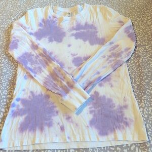 Zyia long sleeve tee purple and white tie dye size S